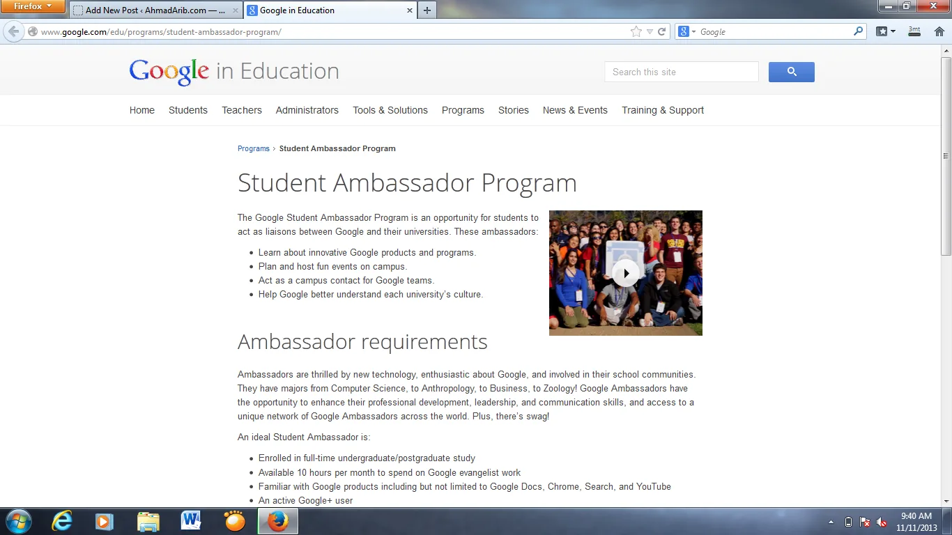 Google Students Ambassador Website Google Students Ambassador Website